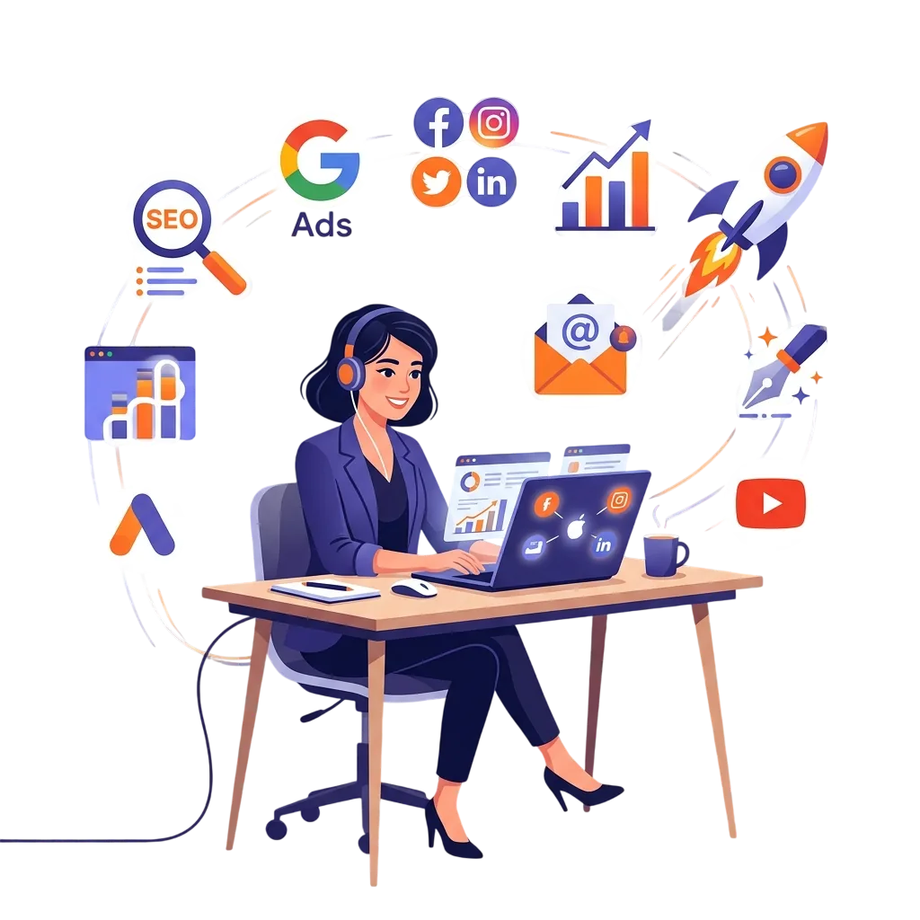 Digital Marketing Course Curriculum Illustration
